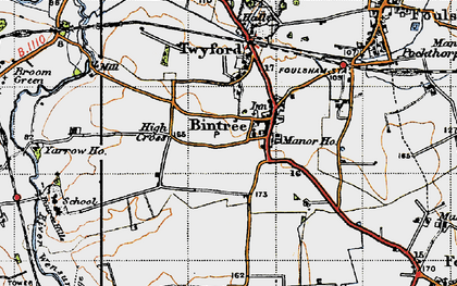 Old map of Bintree Hills in 1946
