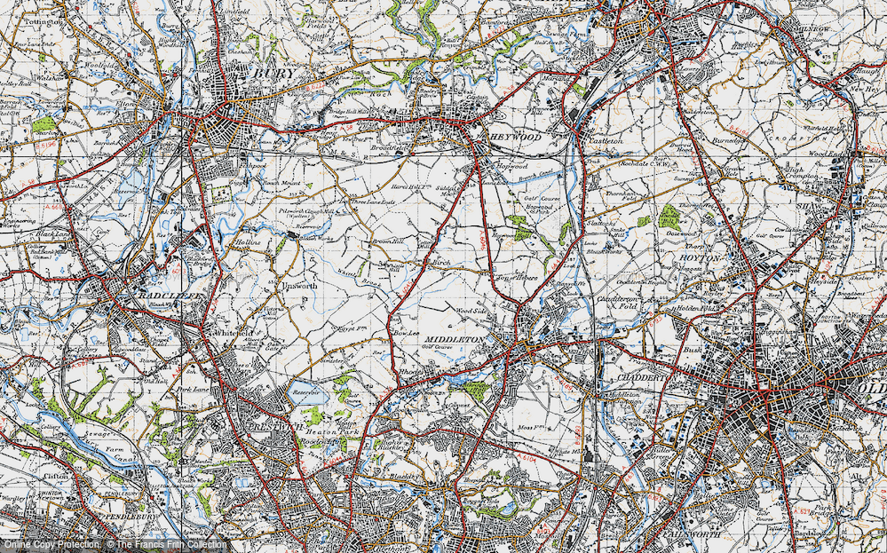 Old Map of Birch, 1947 in 1947