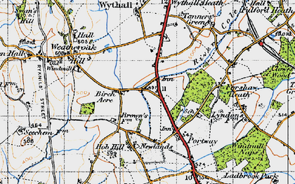 Old map of Birch Acre in 1947