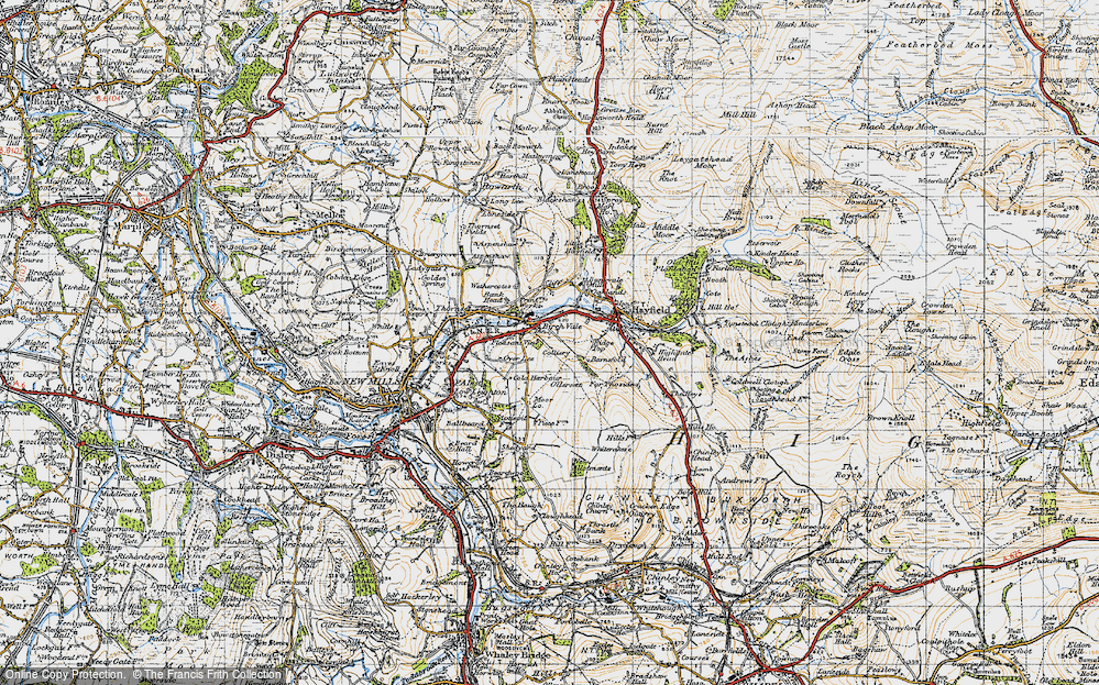 Old Map of Birch Vale, 1947 in 1947