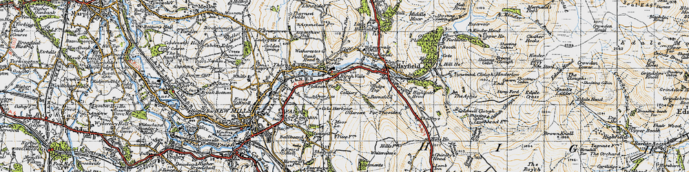 Old map of Birch Vale in 1947