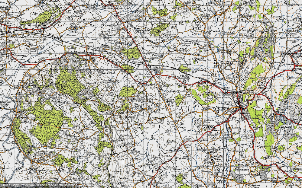Old Map of Historic Map covering Brainge in 1947