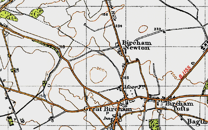 Old map of Bircham Newton in 1946