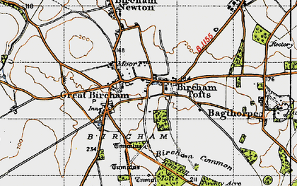 Old map of Bircham Tofts in 1946