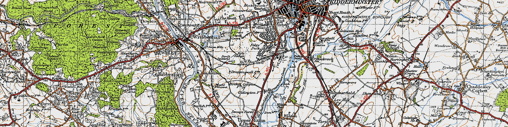 Old map of Birchen Coppice in 1947