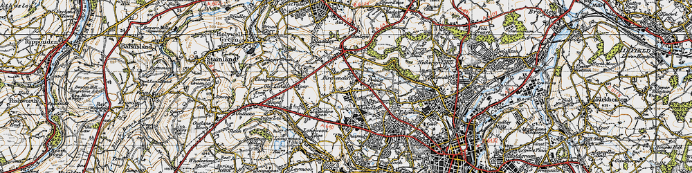 Old map of Birchencliffe in 1947