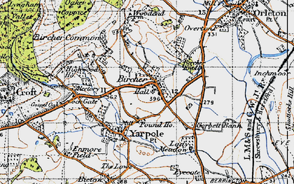 Old map of Bircher in 1947