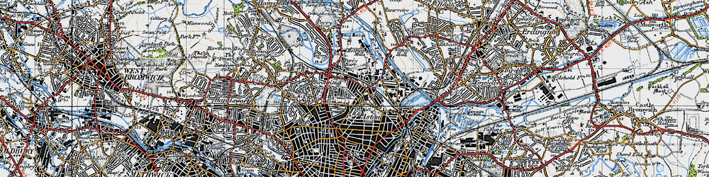 Old map of Birchfield in 1946