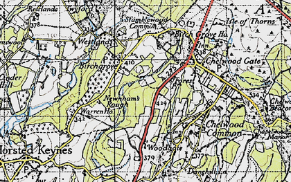 Old map of Westlands in 1940