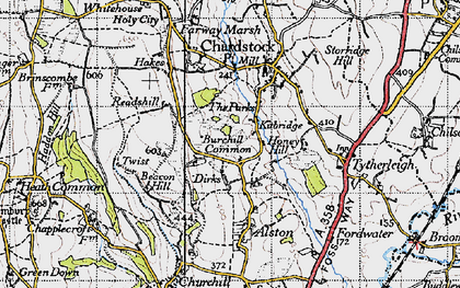 Old map of Birchill in 1945
