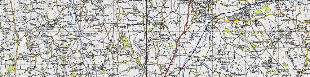 Old map of Birchill in 1945