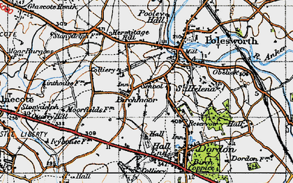 Old map of Birchmoor in 1946