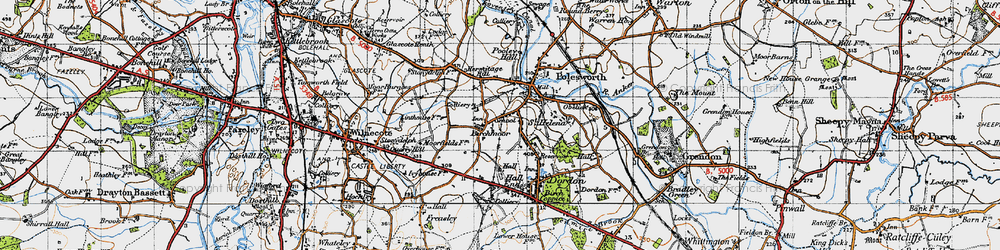 Old map of Birchmoor in 1946