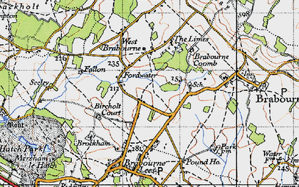 Old map of Bircholt Forstal in 1940