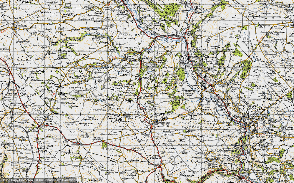 Old Map of Birchover, 1947 in 1947