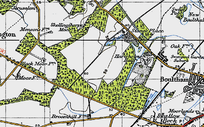 Old map of Birchwood in 1947