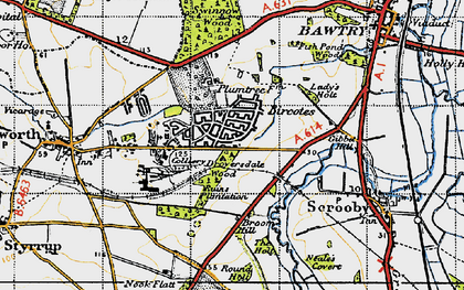 Old map of Bircotes in 1947