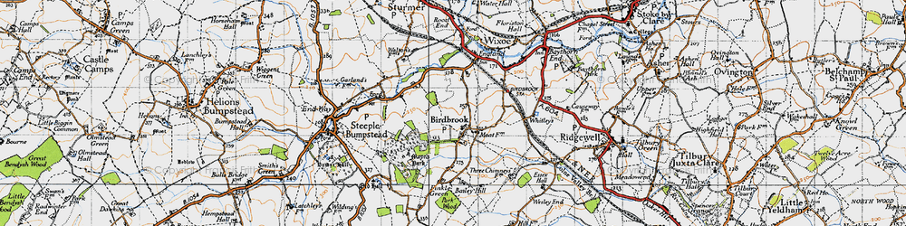 Old map of Birdbrook in 1946