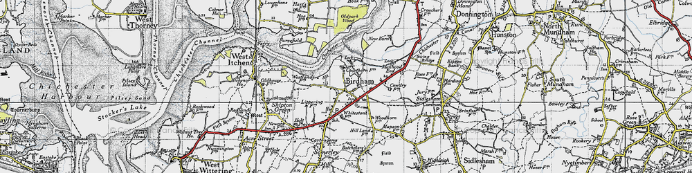 Old map of Birdham in 1945