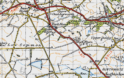 Old map of Birds Edge in 1947