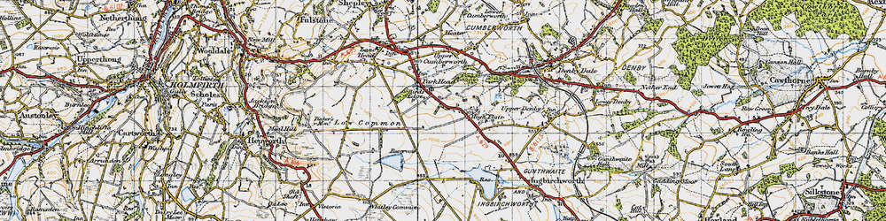 Old map of Broadstone Resr in 1947