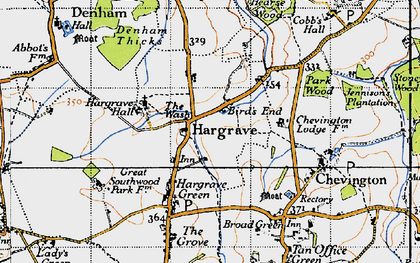 Old map of Birds End in 1946
