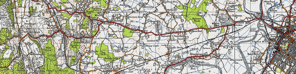 Old map of Birdwood in 1947