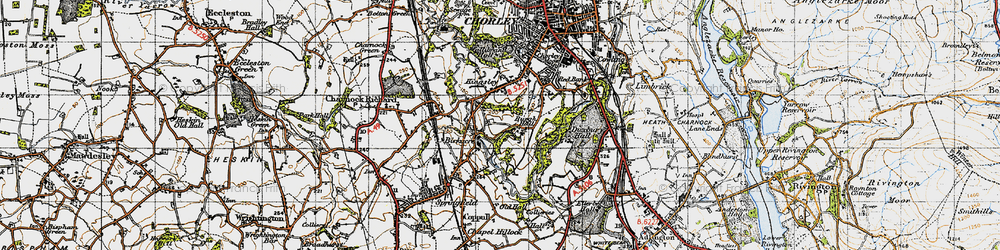 Old map of Birkacre in 1947