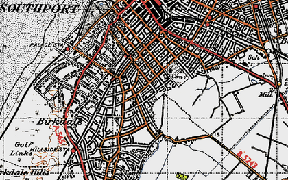 Old map of Birkdale in 1947