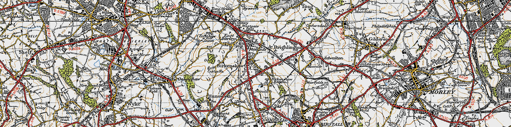 Old map of Birkenshaw in 1947