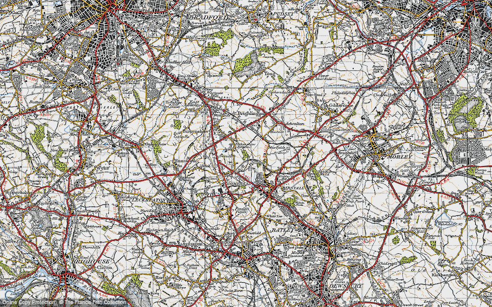 Old Map of Birkenshaw Bottoms, 1947 in 1947