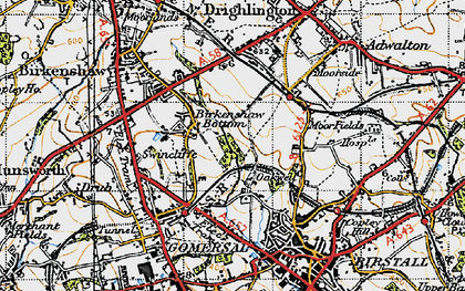 Old map of Birkenshaw Bottoms in 1947