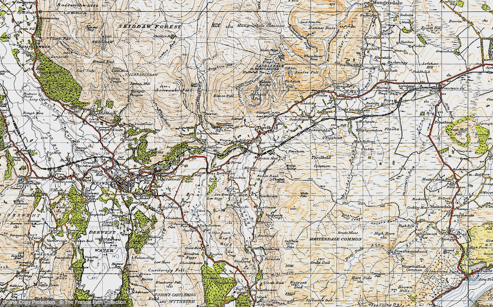 Old Map of Historic Map covering Birkett Bank in 1947