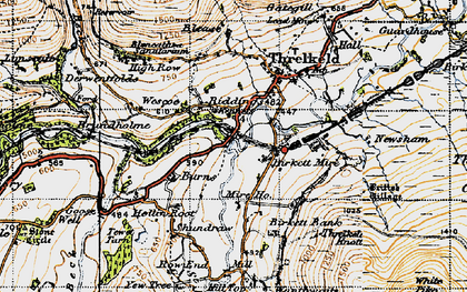 Old map of Birkett Mire in 1947