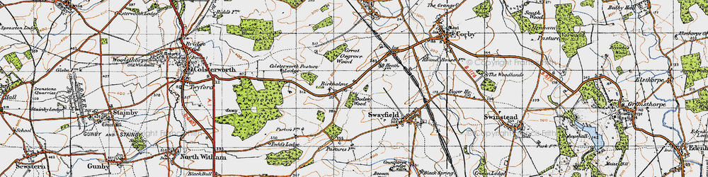 Old map of Birkholme in 1946