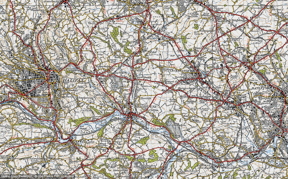Old Map of Historic Map covering Woolrow in 1947