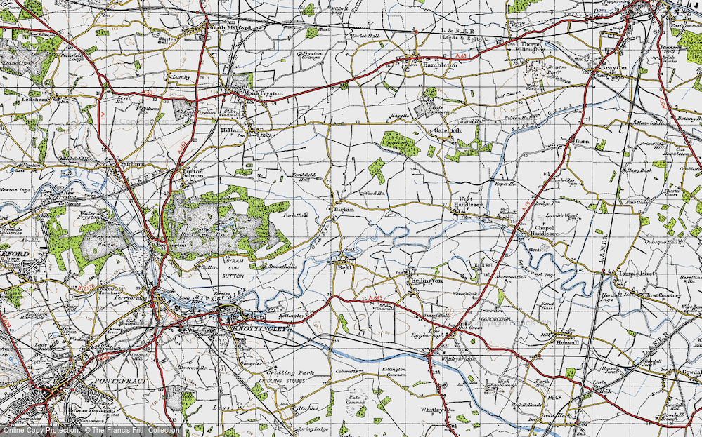 Old Map of Birkin, 1947 in 1947