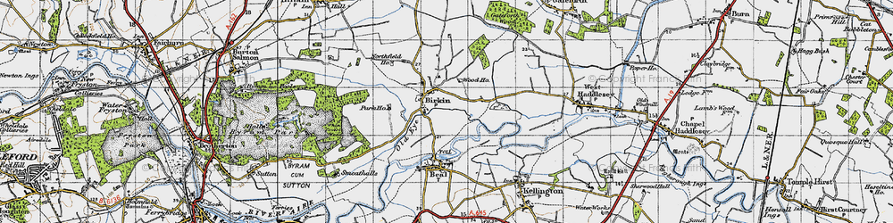 Old map of Birkin in 1947