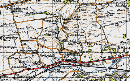 Old map of Brackies Burn in 1947
