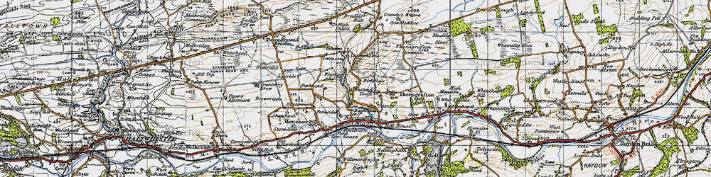 Old map of Brackies Burn in 1947