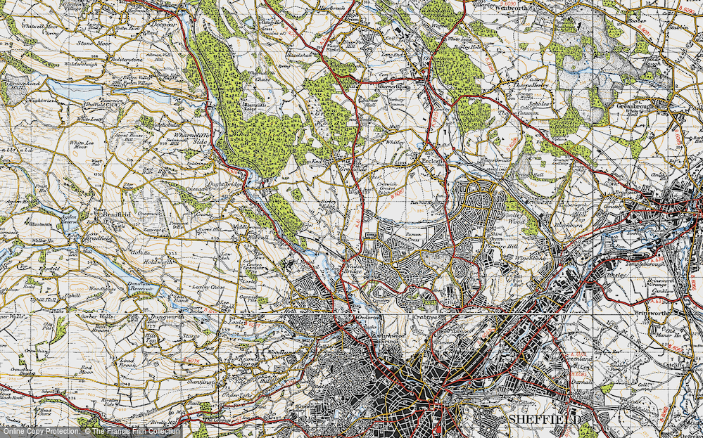 Old Map of Birley Carr, 1947 in 1947