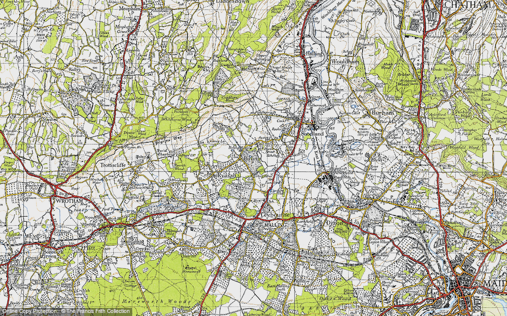 Old Map of Birling, 1946 in 1946