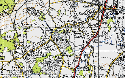 Old map of Birling Lodge in 1946