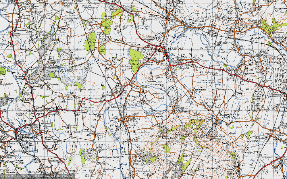 Old Map of Birlingham, 1946 in 1946