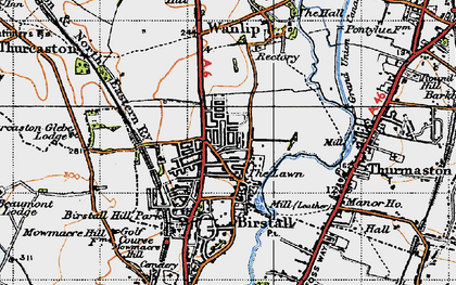 Old map of Birstall in 1946