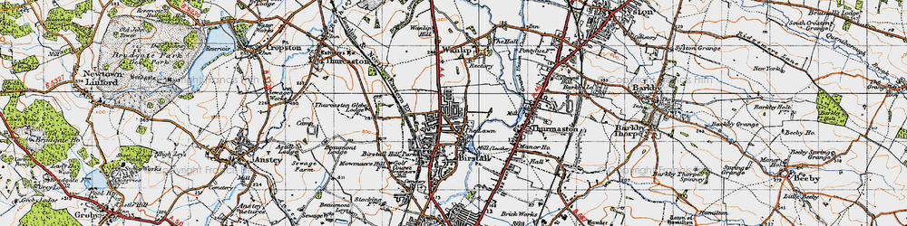 Old map of Birstall in 1946