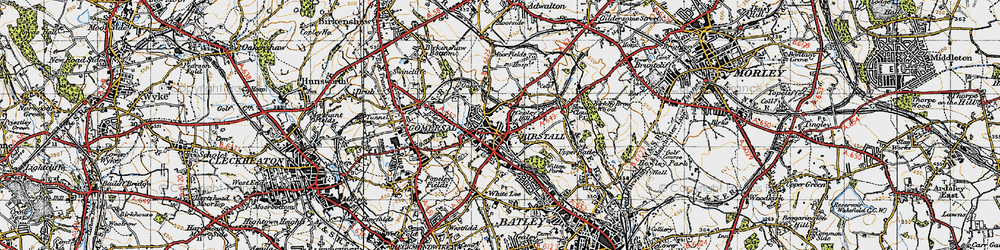 Old map of Birstall in 1947