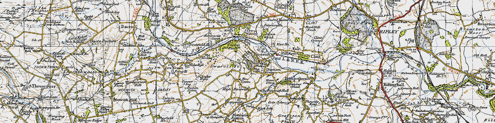 Old map of Birstwith in 1947