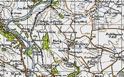 Old map of Birtley Shields in 1947