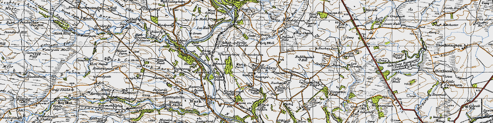 Old map of Bog Shield in 1947
